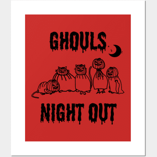 Ghouls Night Out at Halloween Posters and Art